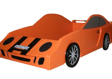 Front View of Venom car Bed with Viper Stripes